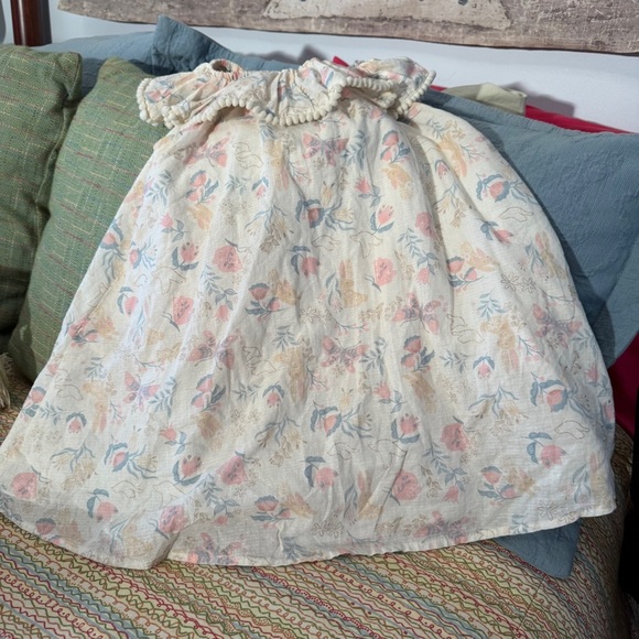 Cynthia Rowley Multicolor Animal Print Floral Dress Pom-Pom Lace Collar Size 4T - Picture 8 of 8